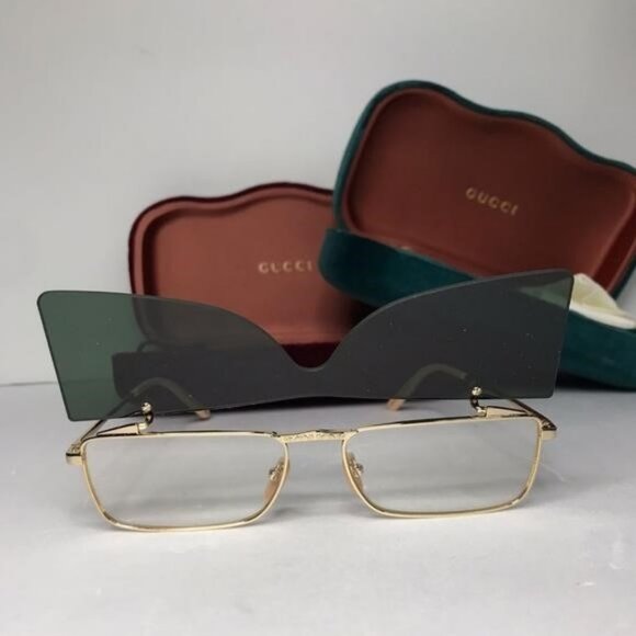 💯 Original GUCCI FLIPPING Rectangular Sunglasses / EYEGLASSES GG0363S 001 - Picture 14 of 17